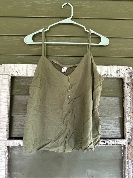 Old Navy Tops - Old Navy Olive Green Linen-Blend Camisole